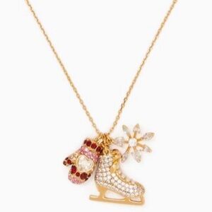 KATE SPADE Snow Day Ice Skate Necklace NWT